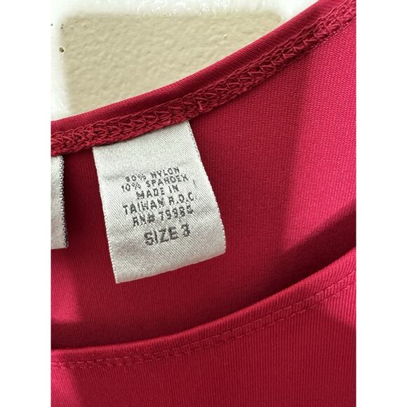 Chicos Raspberry Tank Top Knit Stretchy Shell Sz 3 US 16 Layer Capsule Wardrobe - Picture 4 of 6